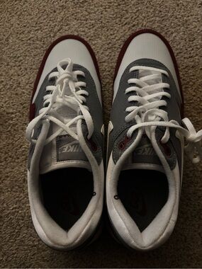 Nike Men’s White, Gray & Maroon Low-Top Sneakers